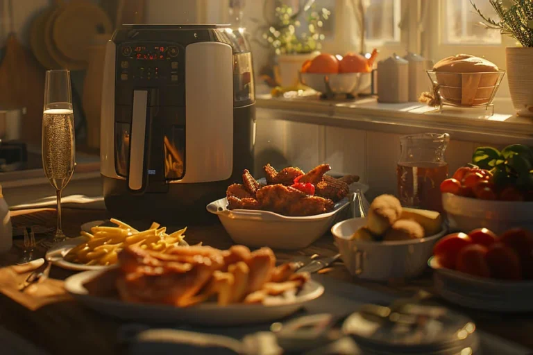 Compact indoor grilling and air frying appliance