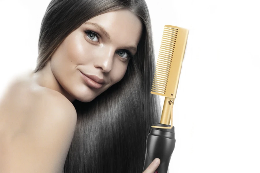 Professional electric pressing comb