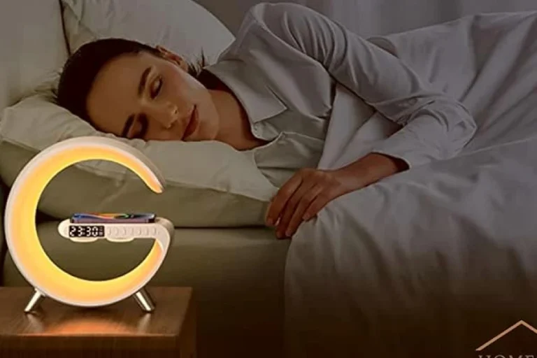 Modern bedside clock lamp